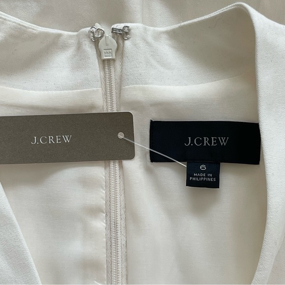 J.Crew V-NECK BI-STRETCH COTTON SHEATH DRESS IN SOFT OFF WHITE office modest - Picture 5 of 8